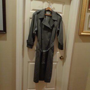 Silver gray trench coat size 14 JG Hook vtg